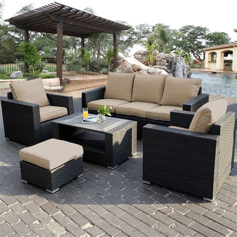 7pc Outdoor Patio Patio Sectional Furniture Pe Wicker