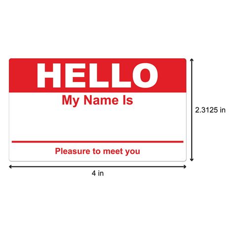 Hello My Name Is Stickers Name Badge 4 X 2 516 Inch 100 Stickers Per