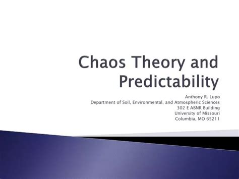Ppt Chaos Theory And Predictability Powerpoint Presentation Free