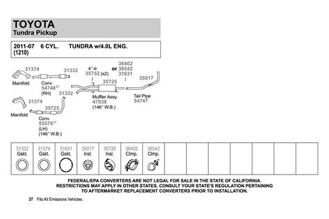 Walker® - Toyota Tundra 2007 Aluminized Steel Exhaust Tailpipe