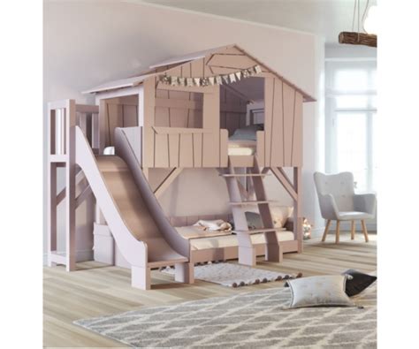 This bed room is painted within just benjamin moore's tranquil occasions 1563, which is least difficult paired with a crisp white. Mathy by Bols Loft Bed With Slide Tree- House Bunk - Bed ...