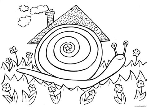 Coloriage Escargot Dans Son Habitat Naturel Dessin Escargot à Imprimer