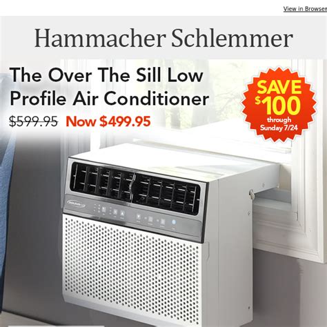 The Over The Sill Low Profile Air Conditioner Save 100 Hammacher