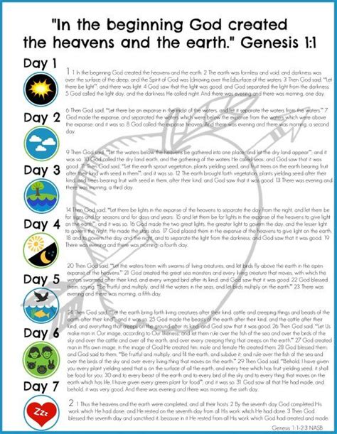 7 Days Of Creation Printable Christian Kids Matching Game Etsy