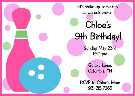 Free Printable Bowling Birthday Party Invitations Dolanpedia