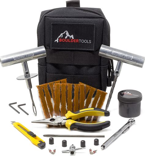 Boulder Tools Compact Tire Repair Kit With Molle Storage Pouch Heavy