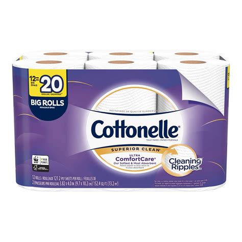Cottonelle Ultra Comfortcare Soft Toilet Paper 12 Big Rolls Bath Tissue