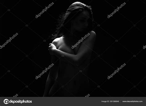Silueta Mujer Desnuda Oscuridad Hermosa Chica Desnuda Sexy Del Cuerpo Hot Sex Picture