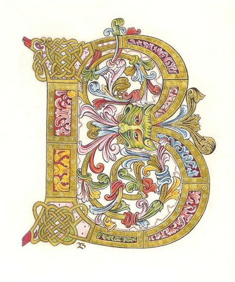 Medieval initial a / lettrine a medievale. Enluminure lettrine : B - Chez careli