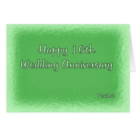16th Wedding Anniversary Card Zazzle