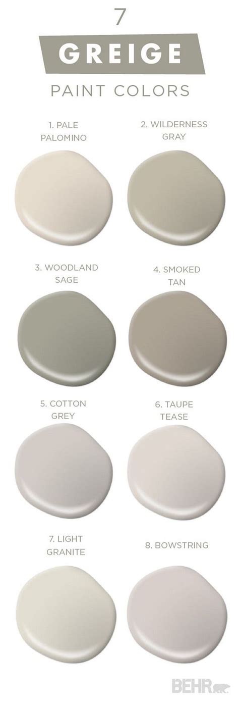 Discover the top warm paint colors from behr that can bring comfort into any room in your home. 7 Greige Paint Colors. Greige Best Seller Paint Colors by ...