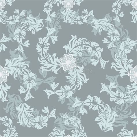 Seamless Grey Floral Pattern Stock Vector Illustration Of Flower