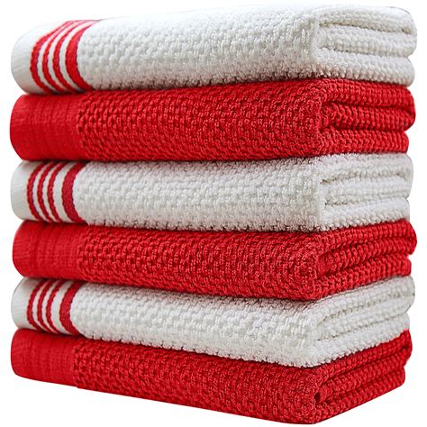 Bumble Premium Large Cotton Kitchen Towels | 16”x 28” | 6 Pack | Weft