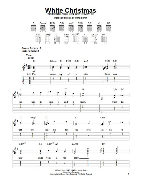 Looking for some easy guitar songs to play around the holiday season? White Christmas by Irving Berlin - Easy Guitar Tab ...