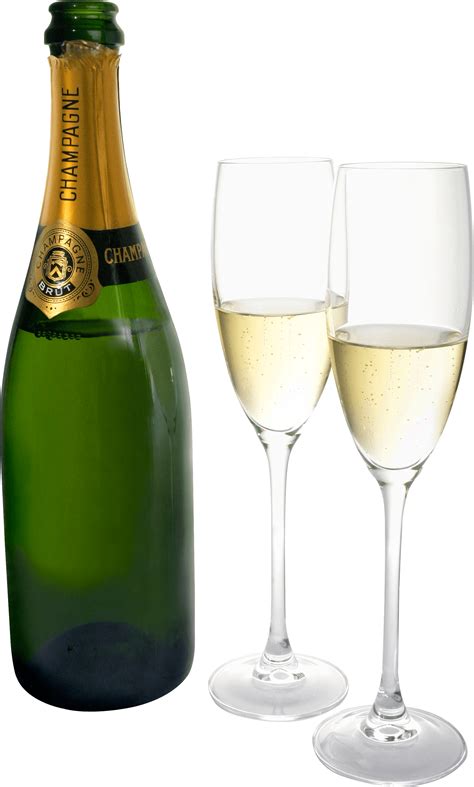 Champagne Two Glasses Bottle Transparent Png Stickpng