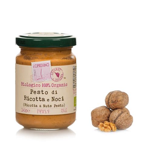 400 g di paccheri, 250 g di ricotta ( di pecora o vaccina non fa differenza) 60 g di gherigli di noci, 20 g di pomodori. Pesto Ricotta e Noci 140g - Il Cipressino | Eataly