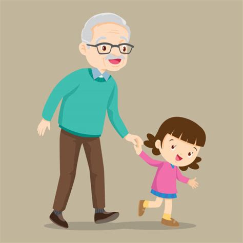 Grandpa And Granddaughter Illustrations Royalty Free Vector Graphics