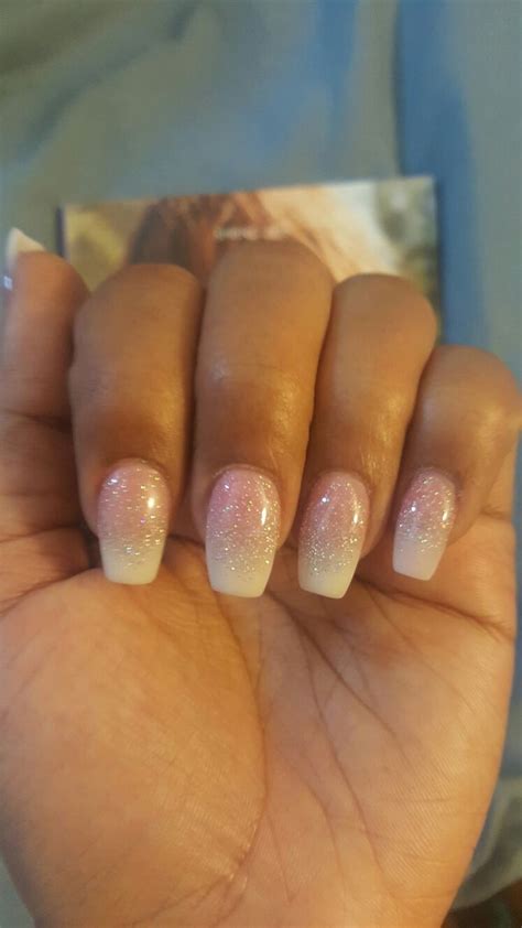 Coffin nails design matt coffin nails long coffin nails white ombre chrome bling coffin nails by margaritasnailz 36 awesome ombre nails coffin glitter art designs in 2019 Coffin glitter Pink and White ombre #notpolish - http ...