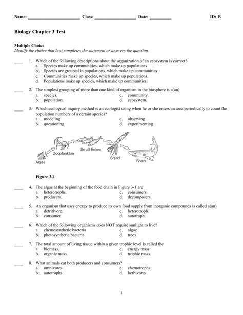 Kcet biology answer key 2020 is available as pdf and last date to submit objections against it is. Biology Chapter 3 Test - Maximum Achievement Program