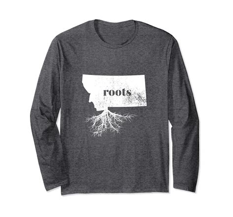 Montana Roots State Map Long Sleeve T Shirt Home Love T Ln Lntee
