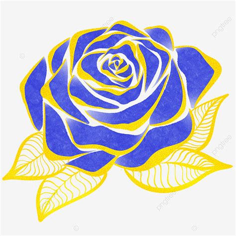 Rose Gold Foil Png Transparent Rose Flower Gold Foil Blue Rose Flower