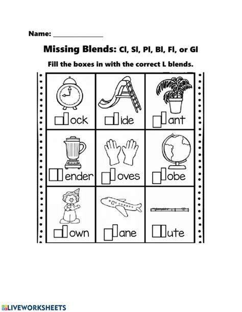 Consonant Sounds L Blends Worksheets 99worksheets