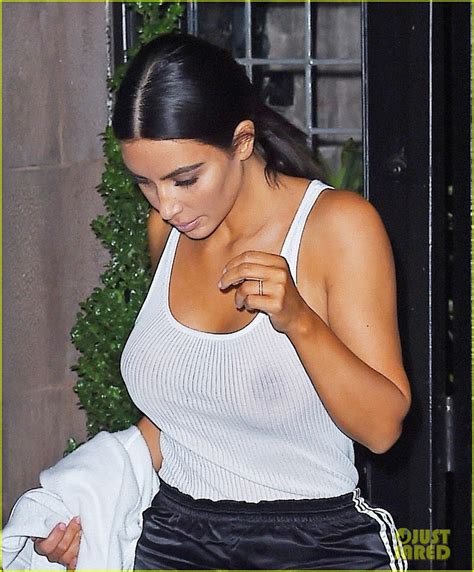 Kim Kardashian Goes Braless In See Through Top In New York Photo Kim Kardashian