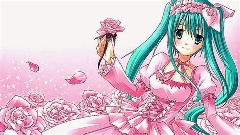 Anime Wallpaper Hd For Android Cute Anime Girls Wallpapers Hatsune Miku Pink Dress 1024x576