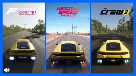 The Crew 2 Vs NFS PayBack Vs Forza Horizon 3 Lamborghini ...
