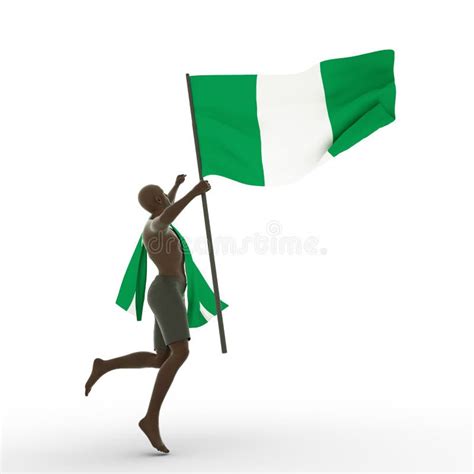Man Holding Nigerian Flag Stock Illustration Illustration Of Nigeria