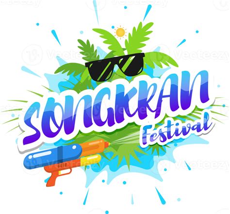 Happy Songkran Festival Of Thailand Sign 12377848 Png