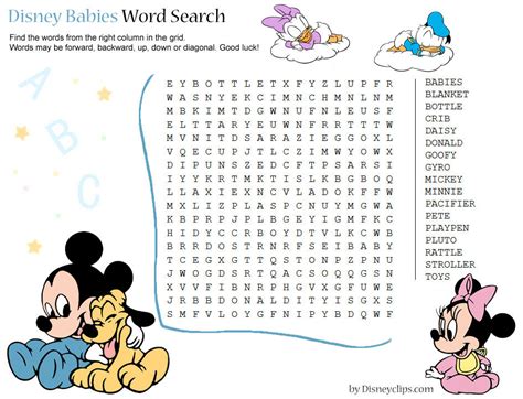 Printable Disney Word Search Games 2