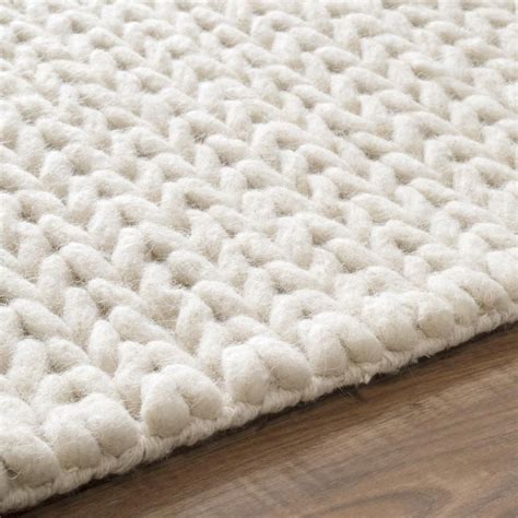 Nuloom Caryatid Chunky Woolen Cable Off White 6 Ft X 9 Ft Area Rug Beige