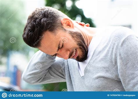 Man Suffering From Neck Pain Stock Image Image Of Joints Cramp
