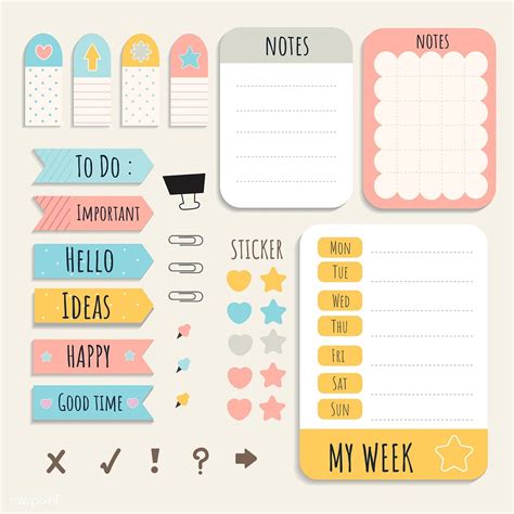 ✓ free for commercial use ✓ high quality images. Download premium vector of Cute sticky note papers ...