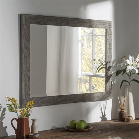 Yearn Grey Wood Effect Mirror 99x71cm Uk Kitchen And Home
