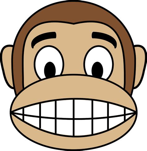Smiling Monkey Face Showing Teeth Clipart Free Download