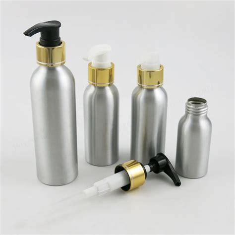 24 x aluminum lotion bottle metal container with press pump diy liquid storage tool 30ml 50ml