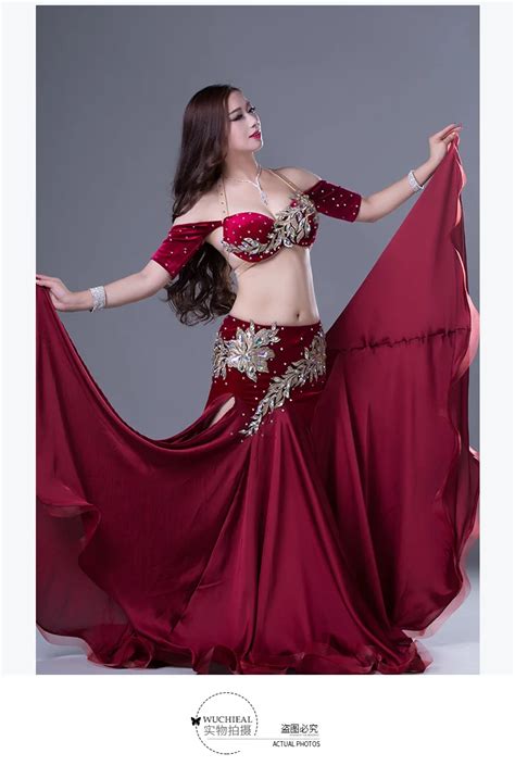 Wuchieal Professional Velvet Spandex And Silk Satin Ladies Indian Belly Dance Costumes Buy