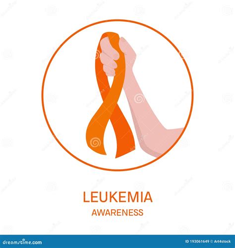 Leukemia Awareness Ribbon In Hand Medical Illustration Stock Vector