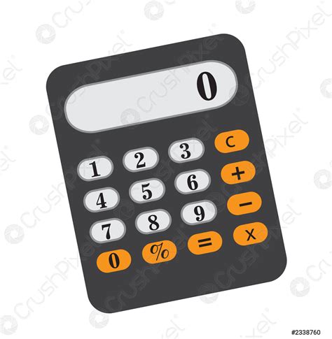 Icône Calculatrice Plat Style Dessin Animé Isolé Sur Fond Vecteur