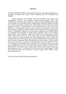 We did not find results for: ANALISIS KINERJA KEUANGAN DAN STRATEGI PENGEMBANGAN ...
