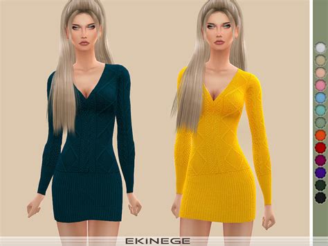 Cable Knit Dress By Ekinege At Tsr Sims 4 Updates