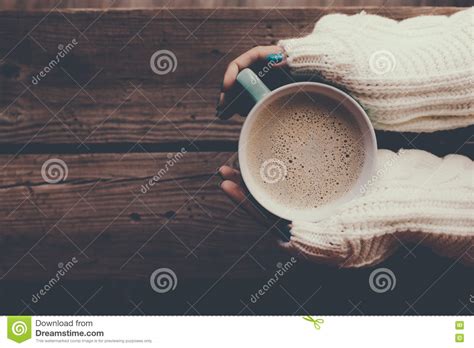 hot coffee at cold winter morning stock image image of holding caffeine 76564393