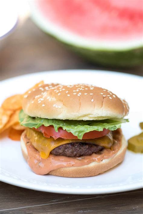 To communicate or ask something with the place. All-American Burger | Valerie's Kitchen