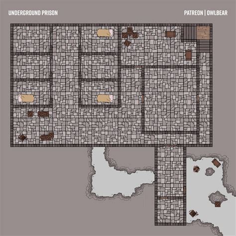 Underground Prison Map 18 X 18 Rbattlemaps