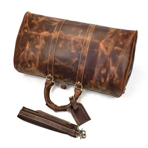 Cool Vintage Brown Leather Mens Overnight Bags Travel Bags Weekender B
