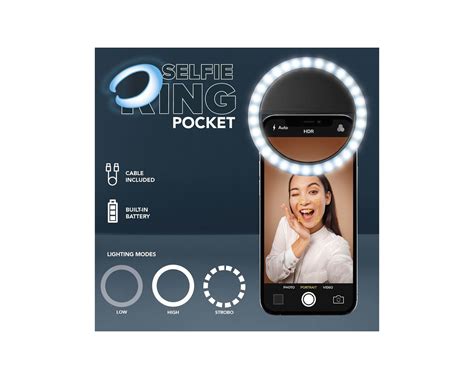 Cellularline Selfie Ring Pocket Mini Ring Light Led Lampa Till