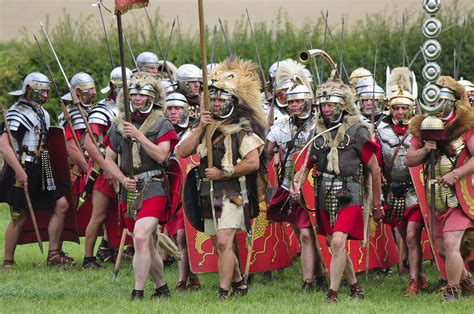 Roman Army Soldiers Marching Ermine Street Guard Kelmarsh Festival Of