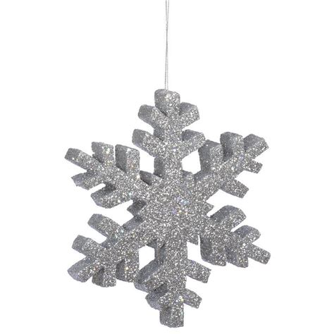 Outdoor Glitter Snowflake Ornament Silver Ornaments Snowflake